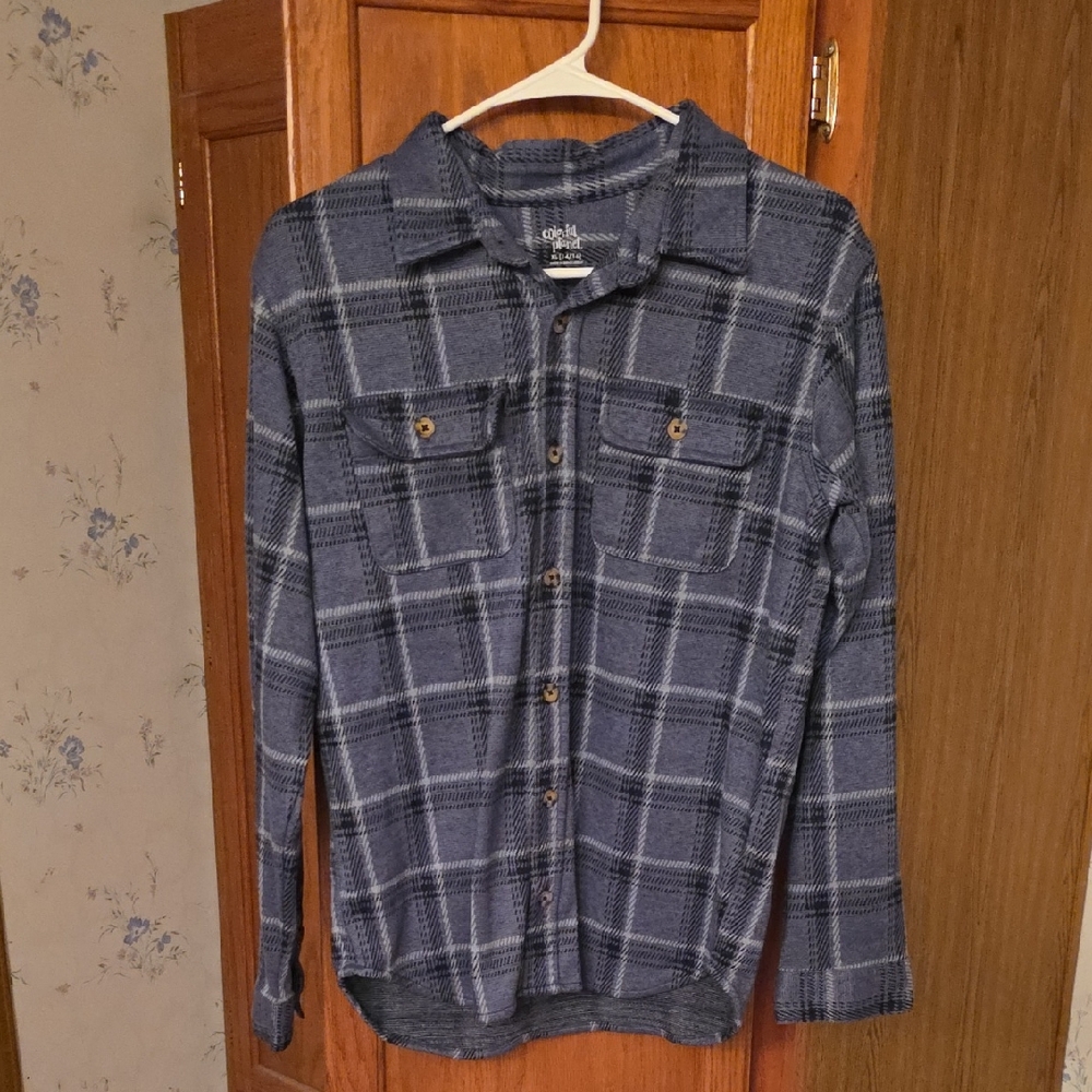 Blue Plaid Button Down Shirt